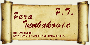 Pera Tumbaković vizit kartica
